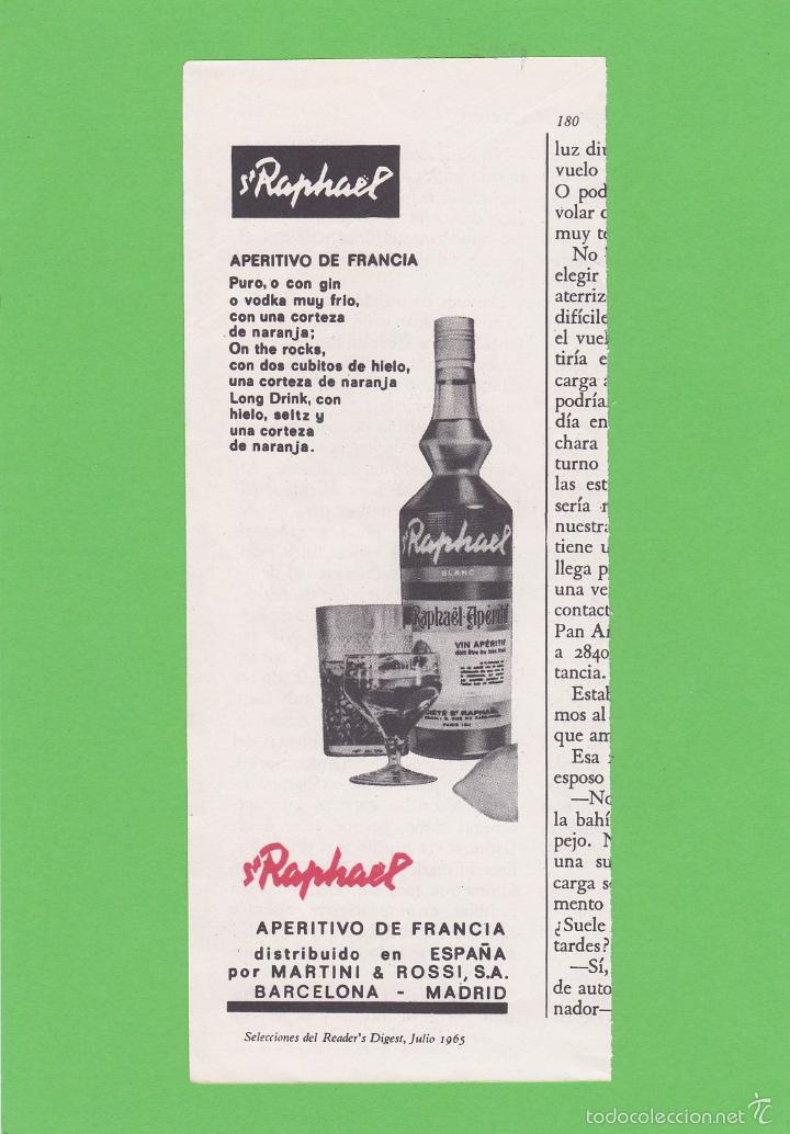 Collezionismo di Riviste e Giornali: PUBLICIDAD 1965. ANUNCIO ST. RAPHAEL. APERITIVO DE FRANCIA