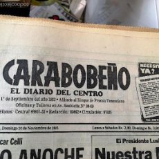 Coleccionismo de Revistas y Periódicos: EL CARABOBEÑO 24 DE NOVIEMBRE DE 1985. Lote 61314943