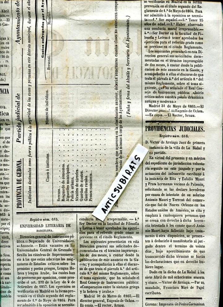 Coleccionismo de revistas y peri&oacute;dicos: DIARIO A&Ntilde;O 1865 INDIANOS LA BISBAL HERENCIA DE UN COMERCIO EN NUEVA ORLEANS ESTADOS UNIDOS USA MAURI