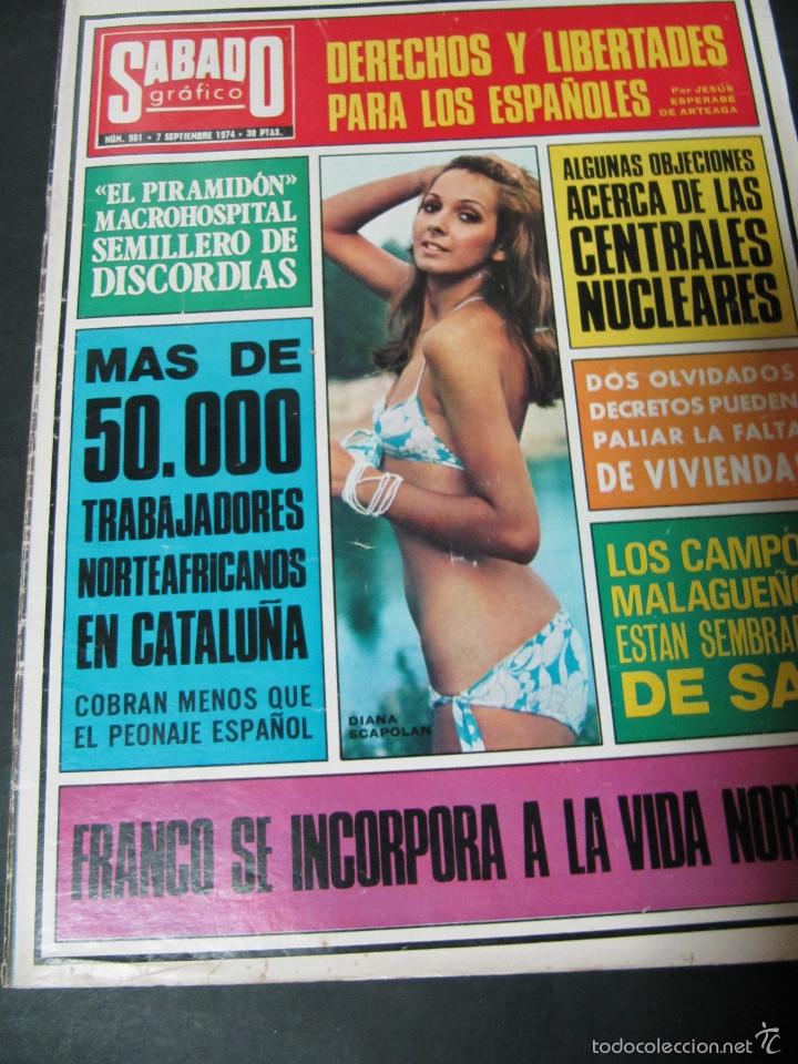 Coleccionismo de revistas y peri&oacute;dicos: REVISTA SABADO GRAFICO 9/74 PELICULA TORMENTO BENITO PEREZ GALDOS CENTRALES NUCLEARES BARCELONA