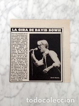 Coleccionismo de revistas y peri&oacute;dicos: RECORTE - DAVID BOWIE - 1983