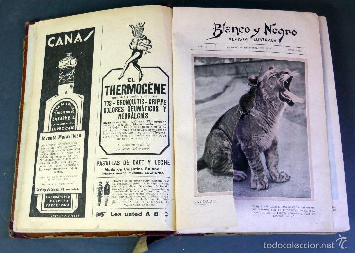 Coleccionismo de revistas y peri&oacute;dicos: Blanco y Negro revista desde 31 enero al 28 febrero 1932 encuadernadas
