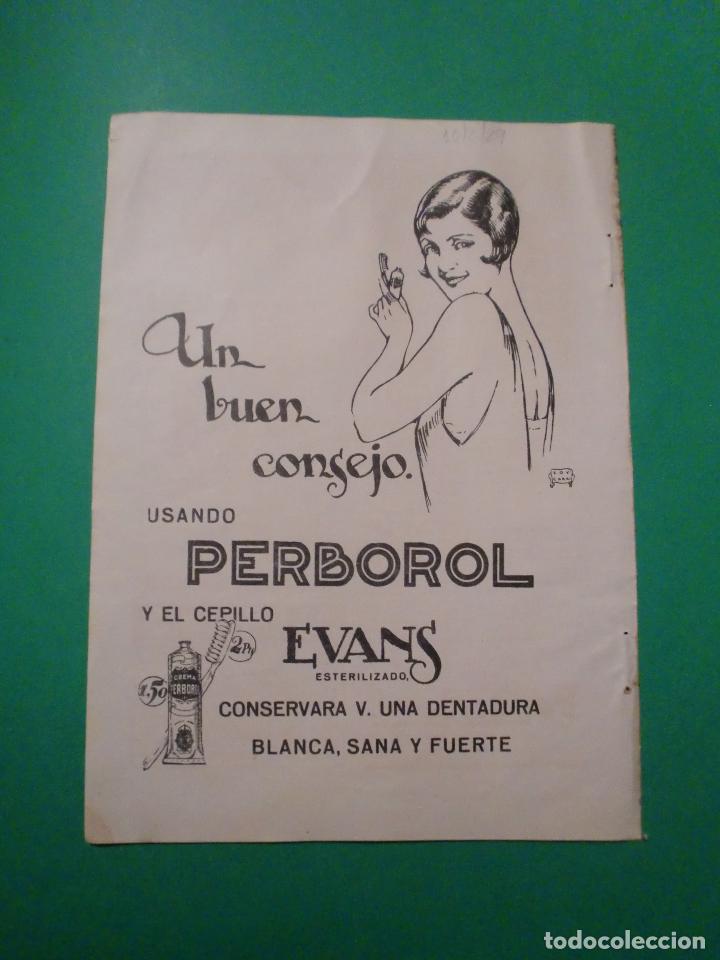 Sammeln von Zeitschriften und Zeitungen: PASTA DENTIFRICA PERBOROL Y CEPILLO EVANS HOJA SUELTA ORIGINAL 10/2/1929