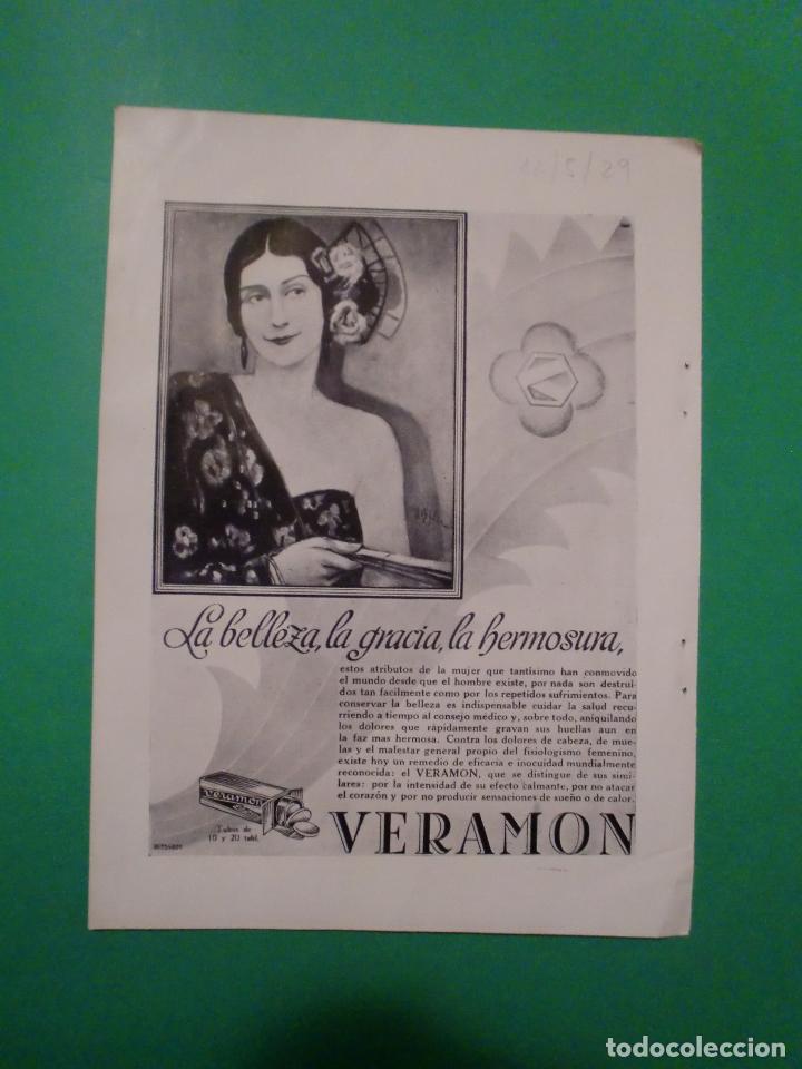Collectionnisme de Revues et Journaux: HOJA SUELTA ORIGINAL TABLETAS VERAMON -  12/5/1929