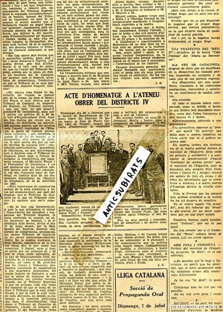 Collection Magazines and Newspapers: LA VEU DE CATALUNYA ANY 1935 VICHY CATALAN JOSEP PUJOL CALMELL AIGUA DE PIERA