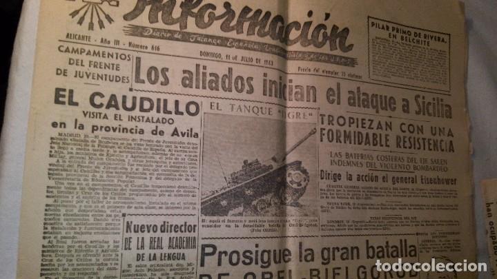 Collection Magazines and Newspapers: ANTIGUO PERIODICO FALANGE Y DE LAS JONS INFORMACION A&Ntilde;O 1943