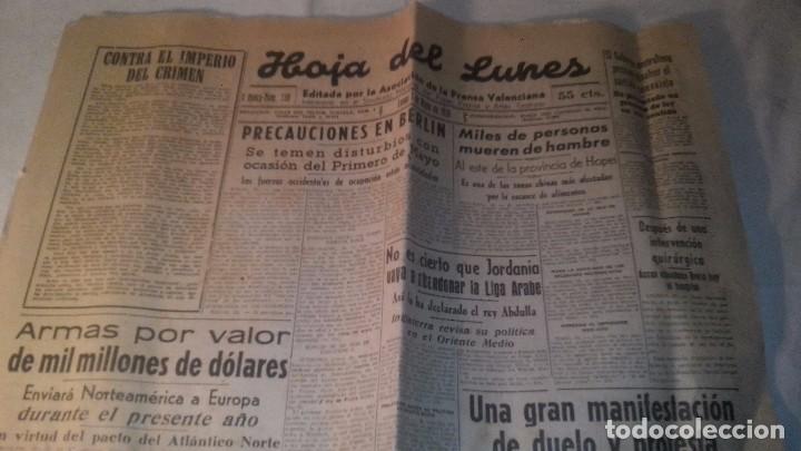 Collection Magazines and Newspapers: ANTIGUO PERIODICO HOJA DEL LUNES A&Ntilde;O 1950