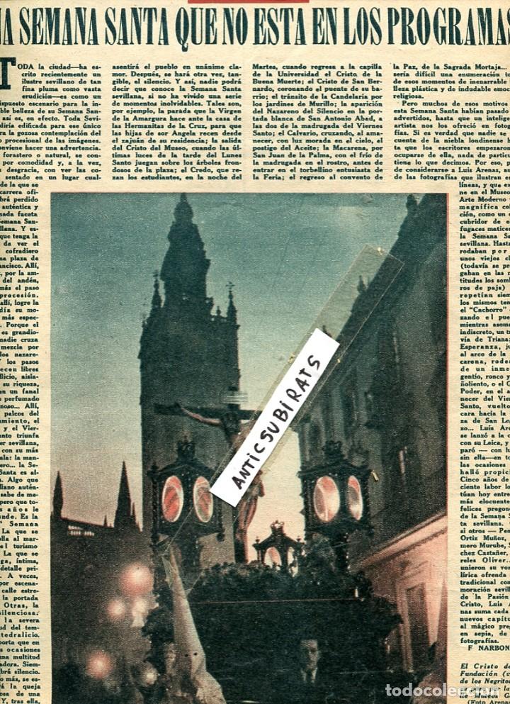 Coleccionismo de Revistas y Peri&oacute;dicos: REVISTA A&Ntilde; 1946 SEMANA SANTA EN DE SEVILLA EL CRISTO DE LA FUNDACION LOS NEGRITOS CALLE MATEOS GAGO