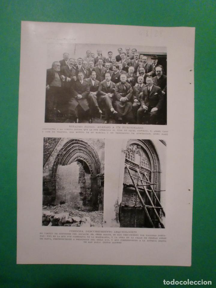 Collectionnisme de Revues et Journaux: RIBADEO LUGO - CORDOBA DESCUBRIMIENTO ARQUEOLOGICO - MADRID FACULTAD DE MEDICINA - 4/3/1928