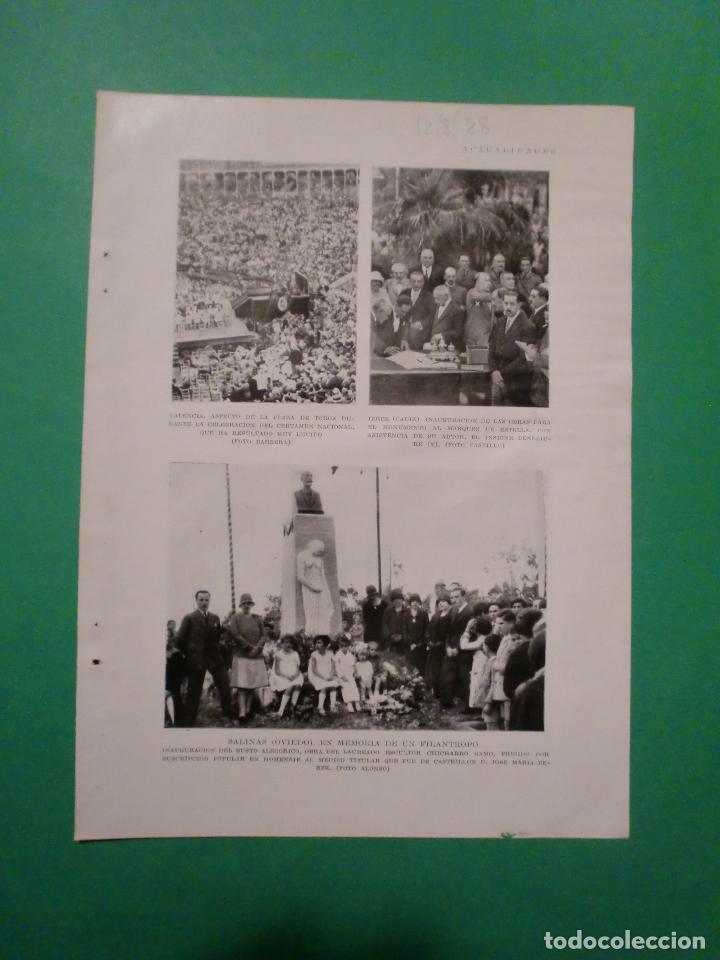 Colecionismo de Revistas e Jornais: VALENCIA - JEREZ CADIZ BENLLIURE - SALINAS OVIEDO - ALTAMIRA SANTANDER APERTURA CUEVAS 12/8/1928