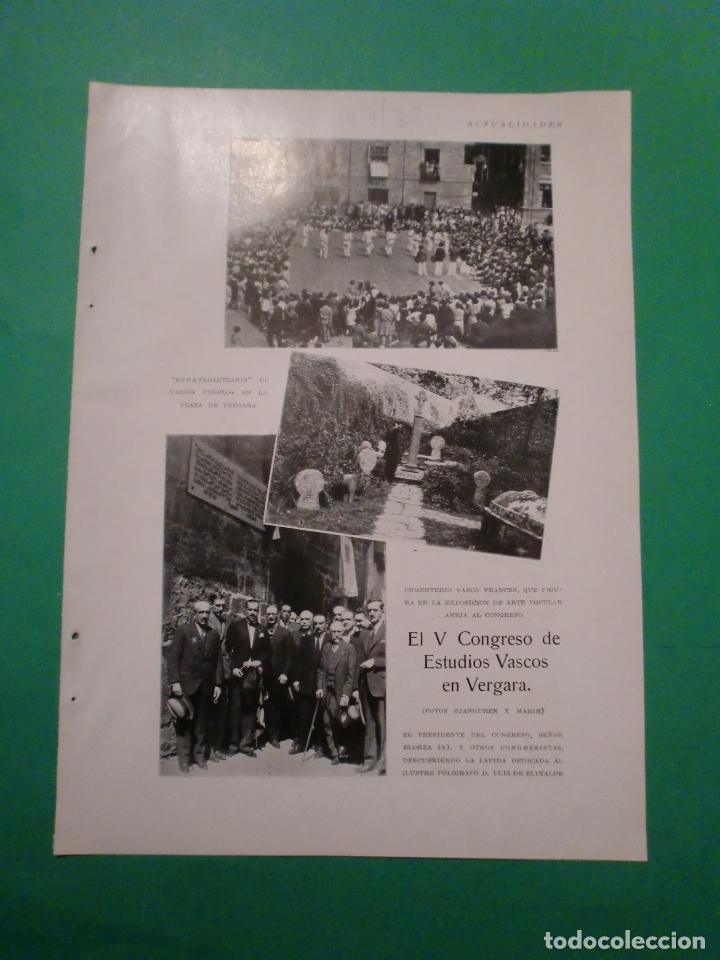 Collectionnisme de Revues et Journaux: EL V CONGRESO DE ESTUDIOS VASCOS EN VERGARA ESPATADANTZARIS - 14/9/1930