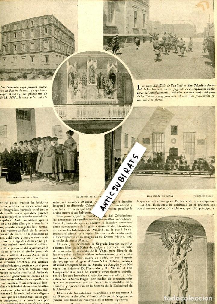 Collezionismo di Riviste e Giornali: PERIODICO A&Ntilde;O 1903 ASILO SAN JOSE EN SAN SEBASTIAN IMAGEN DE LA VIRGEN DE LA ALMUDENA MADRID