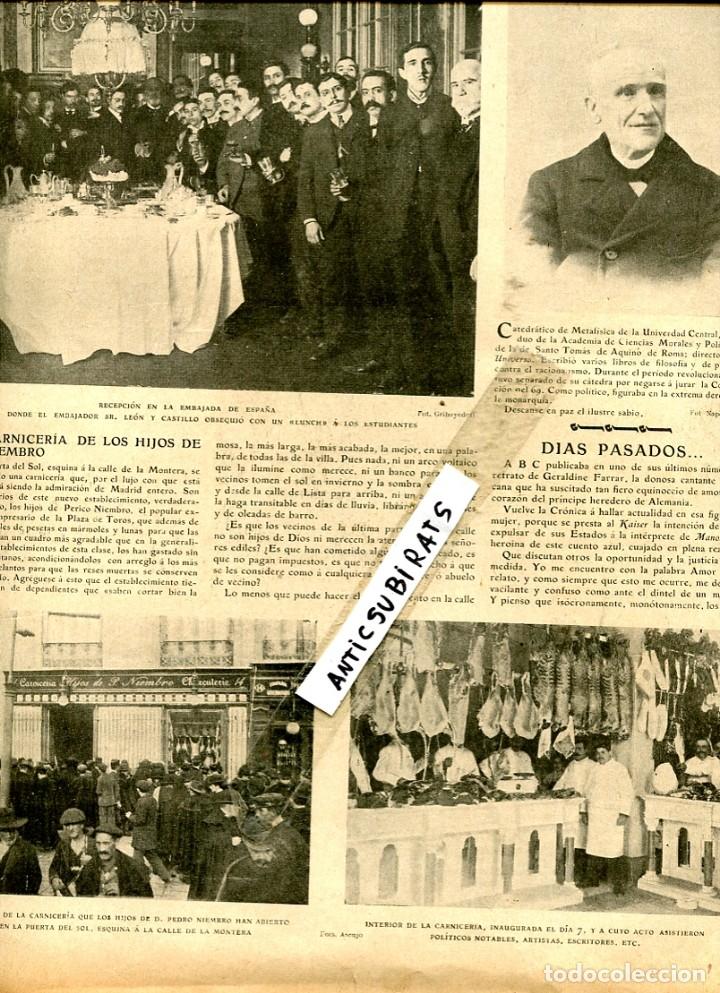 Coleccionismo de revistas y peri&oacute;dicos: ABC A&Ntilde;O 1904 CARNICERIA NIEMBRO EN LA PUERTA DEL SOL DE MADRID INAUGURACION DEL PUENTE DE BROOKLYN