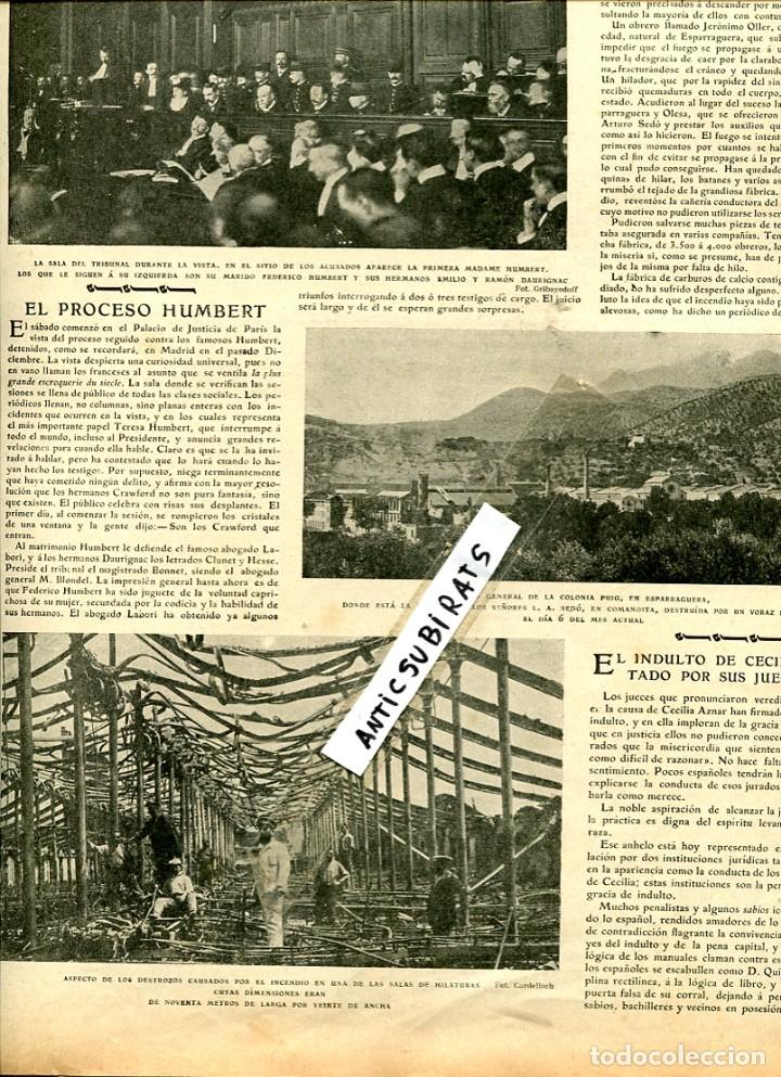 Coleccionismo de Revistas y Peri&oacute;dicos: ABC A&Ntilde;O 1903 INCEINDIO DE LA FABRICA SEDO EN ESPARRAGUERA  GIGANTES DEL ESCORIAL BATALLON INFANTIL