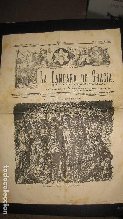 Collectionnisme de Revues et Journaux: LA CAMPANA DE GRACIA. 26 DE MARS DE 1892. LA HUELGA DELS MINERS DE CARBO.