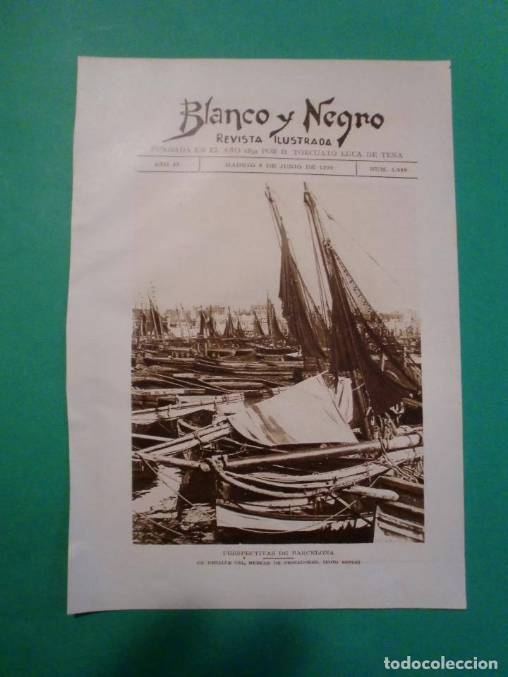 Colecionismo de Revistas e Jornais: UN DETALLE DEL MUELLE DE PESCADORES EN BARCELONA - CONSTRUCCION DEL BRITANNIC  9/6/1929