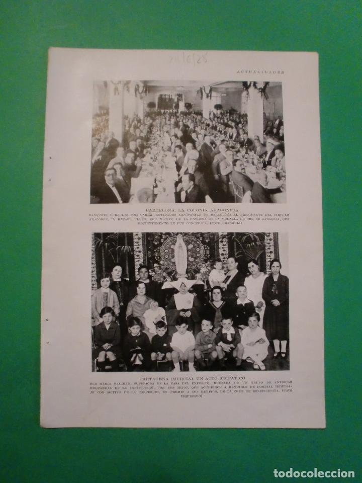 Colecionismo de Revistas e Jornais: BARCELONA LA COLONIA ARAGONESA - CARTAGENA MURCIA HOMENAJE A SOR MARIA MAILHAN - 24/6/1928