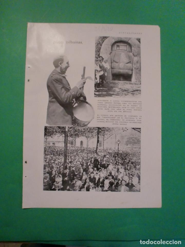 Collectionnisme de Revues et Journaux: EL PREGONERO DE GUERNICA JUAN LALEGUI - MONTELLANO MONUMENTO A ANTONIO TRUEBA - 31/8/1930