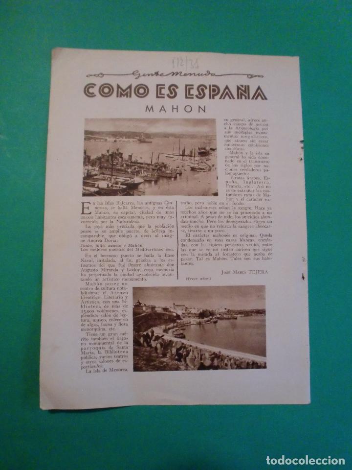 Colecionismo de Revistas e Jornais: COMO ES ESPA&Ntilde;A MAHON POR JOSE MARIA TEJERA - 1/2/1931