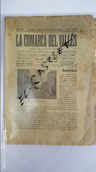 Collection Magazines and Newspapers: ANTIGUO  PERIODICO  LA COMARCA  DEL  VALLES   A&Ntilde;O  XX   TARRASA  23 - 11 - 1911   -  N&ordm;  1832  -