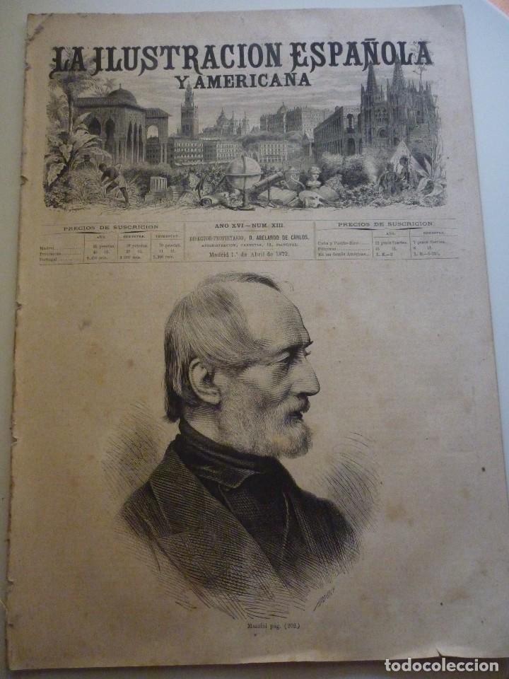 Coleccionismo de Revistas y Peri&oacute;dicos: LA ILUSTRACI&Oacute;N ESPA&Ntilde;OLA Y AMERICANA. A&Ntilde;O 1872. N&Uacute;MERO XIII