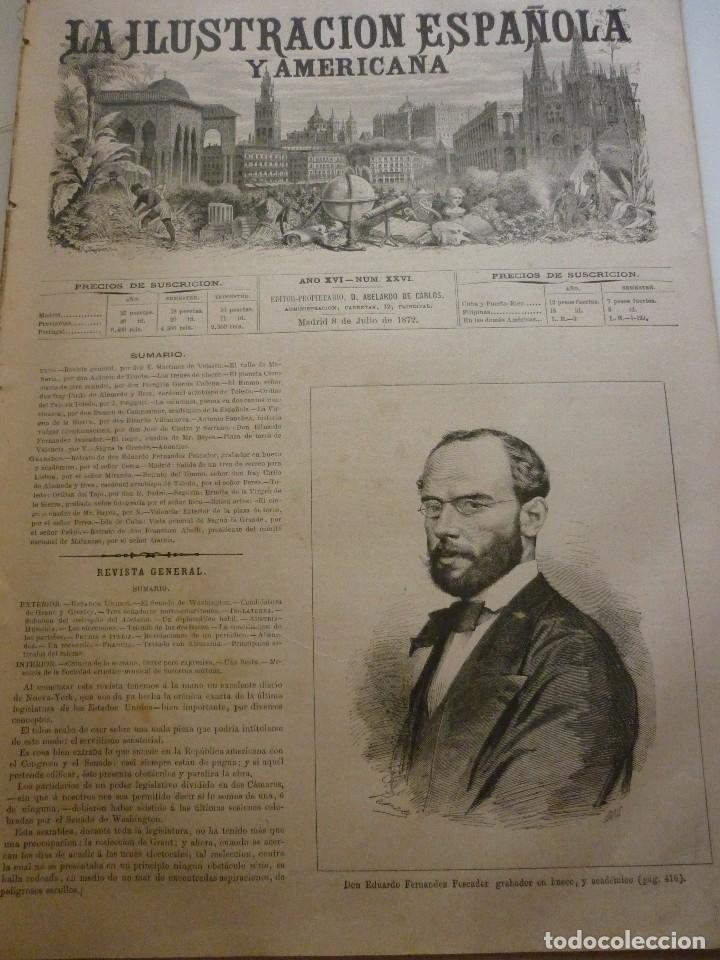 Coleccionismo de Revistas y Peri&oacute;dicos: LA ILUSTRACI&Oacute;N ESPA&Ntilde;OLA Y AMERICANA. A&Ntilde;O 1872. N&Uacute;MERO XXVI