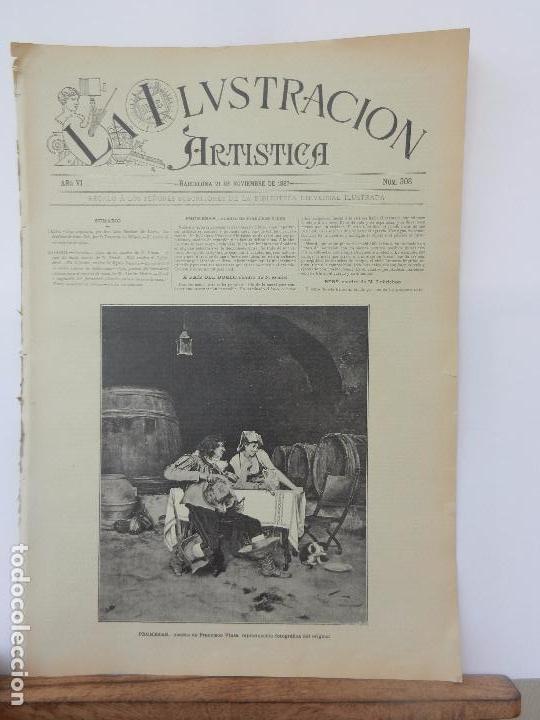 Collezionismo di Riviste e Giornali: REVISTA ILUSTRACI&Oacute;N ART&Iacute;STICA. A&Ntilde;O V N&Uacute;M. 308 BARCELONA 21 DE NOVIEMBRE DE 1886.