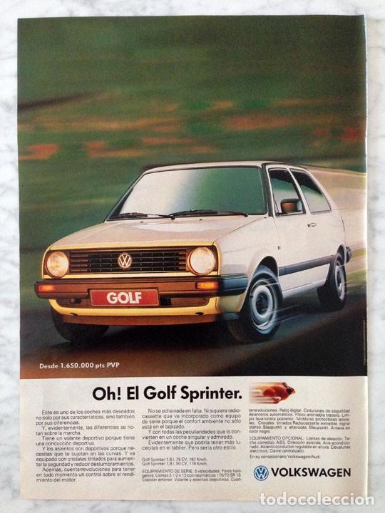 Coleccionismo de Revistas y Peri&oacute;dicos: RECORTE - PUBLICIDAD - VOLKSWAGEN GOLF SPRINTER - 1988