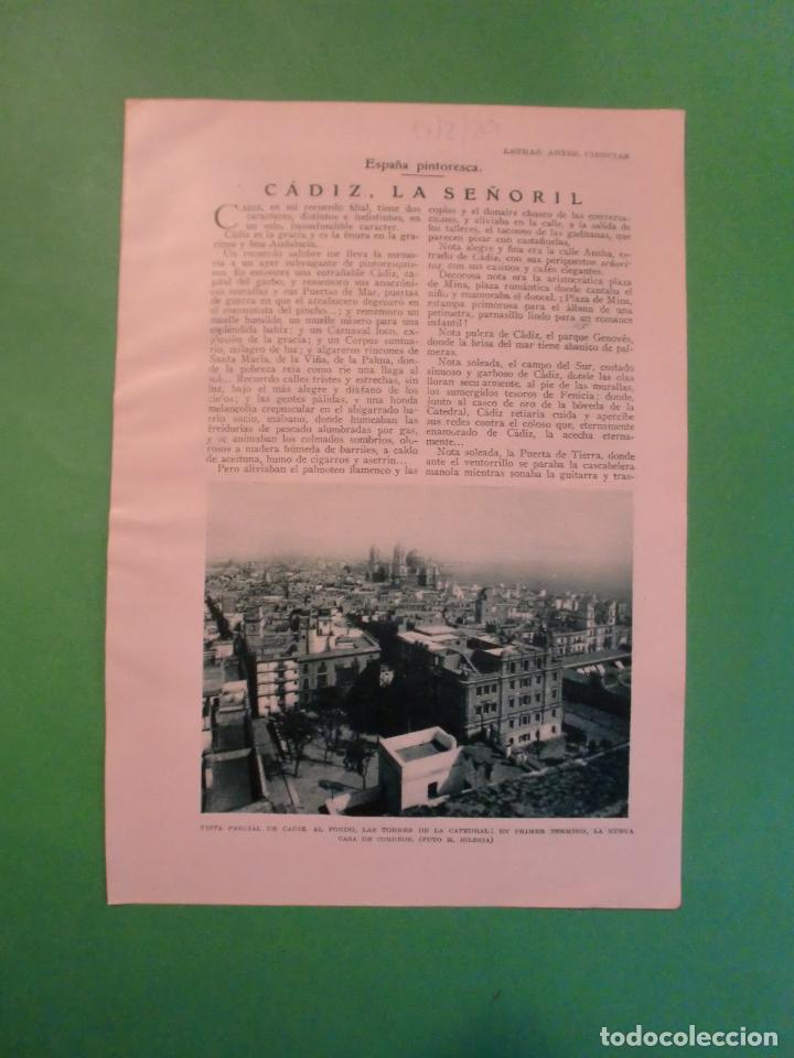 Sammeln von Zeitschriften und Zeitungen: ESPA&Ntilde;A PINTORESCA - CADIZ LA SE&Ntilde;ORIL - 17/2/1929