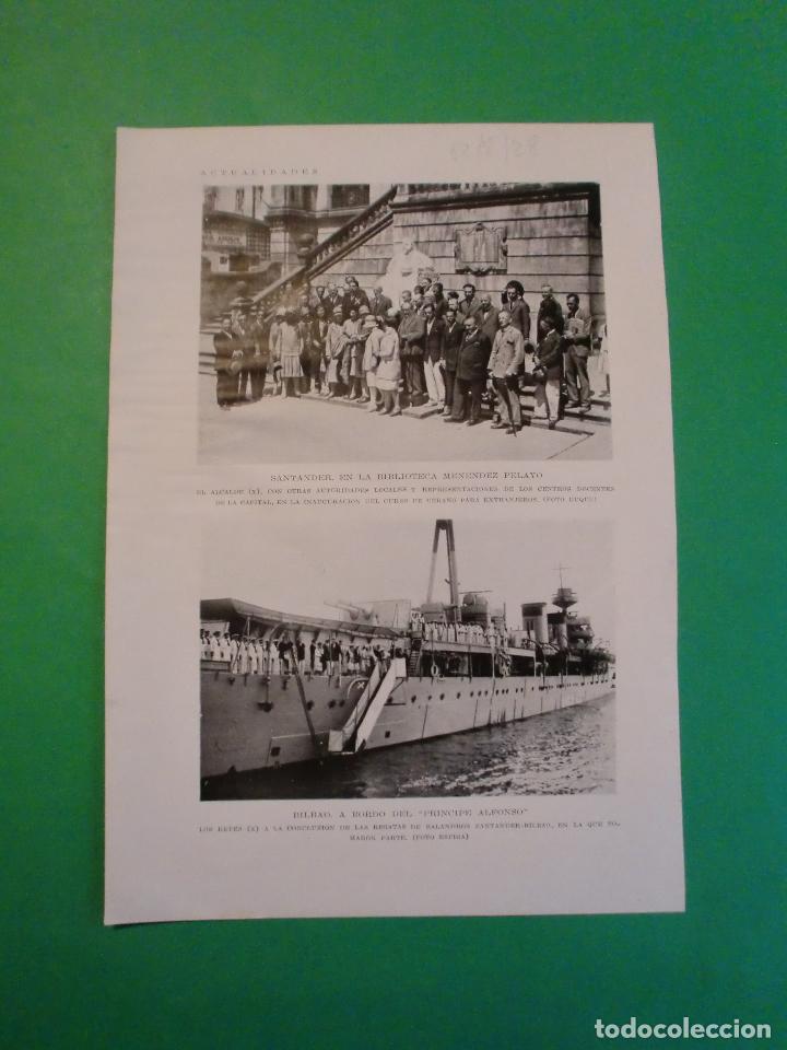 Sammeln von Zeitschriften und Zeitungen: BILBAO LOS REYES A BORDO DEL BUQUE PRINCIPE ALFONSO - SANTANDER VERANEO REGIO - 12/8/1928