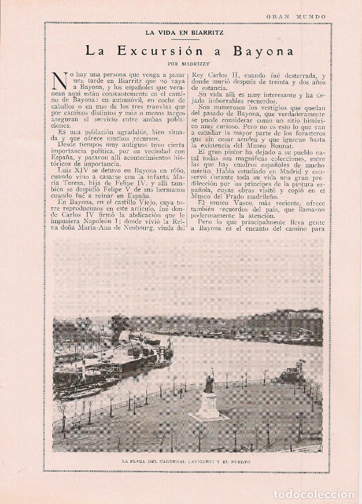 Coleccionismo de revistas y peri&oacute;dicos: La vida en Biarritz: la excursi&oacute;n a Bayona / por Madrizzy  - 1925