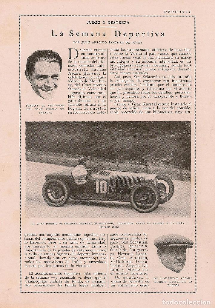 Coleccionismo de Revistas y Peri&oacute;dicos: * DEPORTES * Ciclismo, campeonato de Espa&ntilde;a; carreras de caballos - 1925