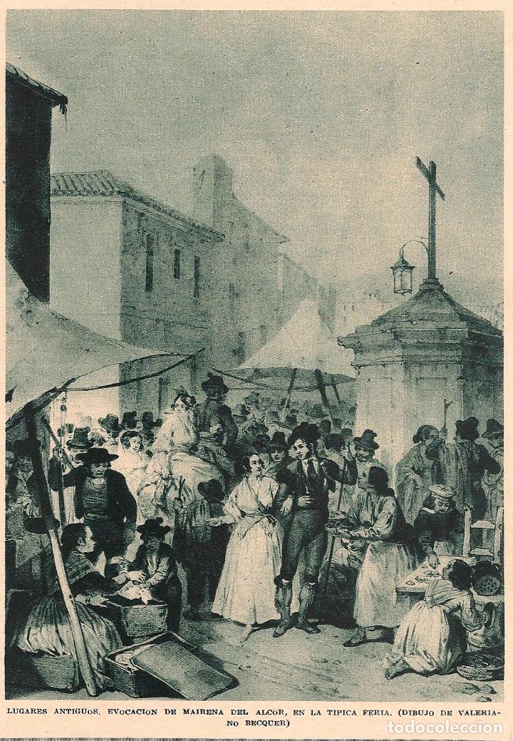 Coleccionismo de Revistas y Peri&oacute;dicos: Evocaci&oacute;n de Mairena del Alcor / reproducci&oacute;n de dibujo de Valeriano B&eacute;cquer - 1925