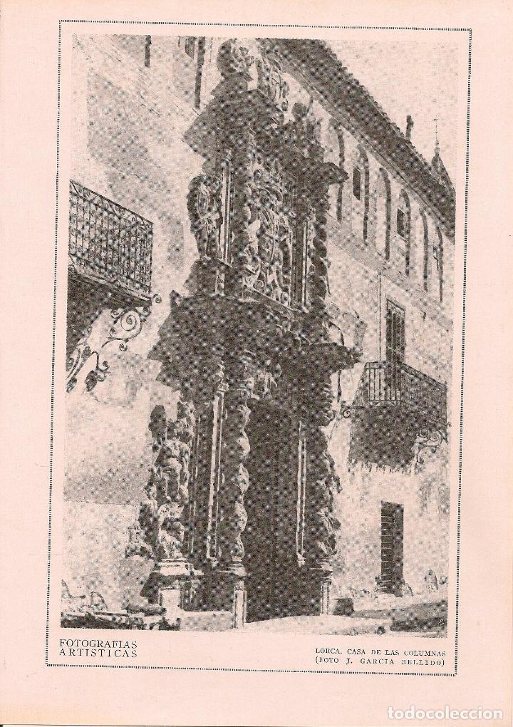 Sammeln von Zeitschriften und Zeitungen: Lorca, casa de las columnas / foto J. Garc&iacute;a Bellido  - 1925