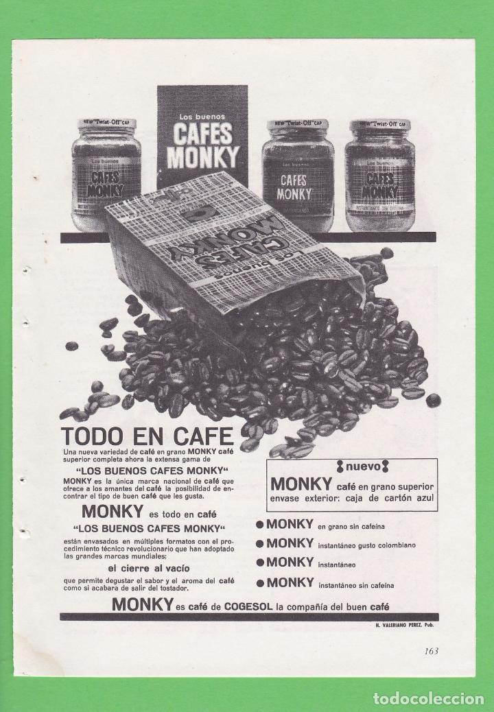 Coleccionismo de revistas y peri&oacute;dicos: PUBLICIDAD 1964. ANUNCIO CAFES MONKY - CURSOS AFHA (REVERSO)