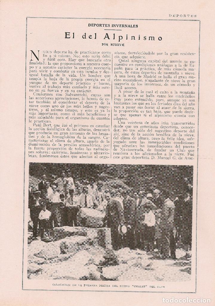 Coleccionismo de revistas y peri&oacute;dicos: * CLUB ALPINO ESPA&Ntilde;OL * Deportes invernales: el del alpinismo -1925