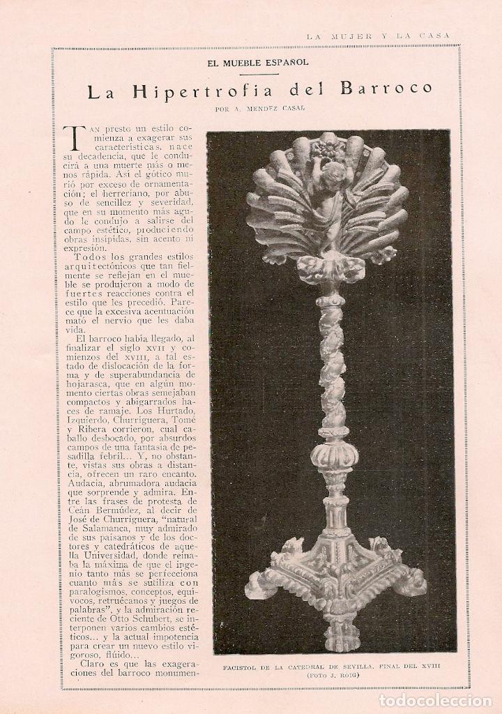 Coleccionismo de Revistas y Peri&oacute;dicos: El mueble espa&ntilde;ol: la hipertrofia del Barroco / A. M&eacute;ndez Casal  -1925