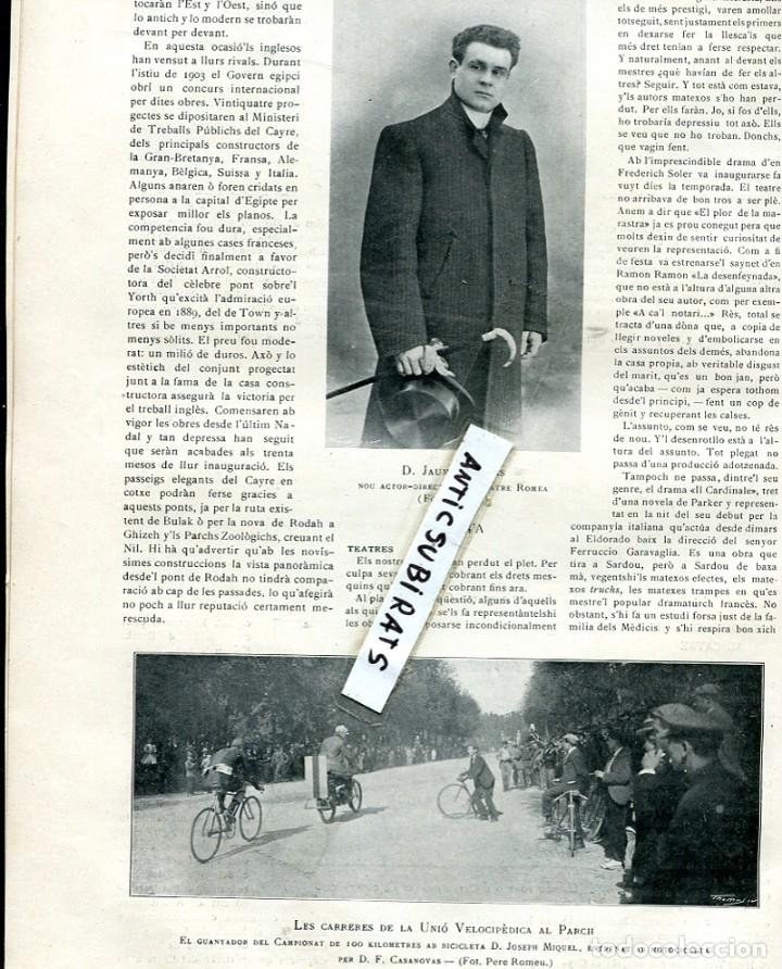 Coleccionismo de Revistas y Peri&oacute;dicos: REVISTA A&Ntilde;O 1905 CICLISMO EN BARCELONA BICICLETAS UNIO VELOCIPEDICA JOSEP MIQUEL FOTOGRAF PERE ROMEU
