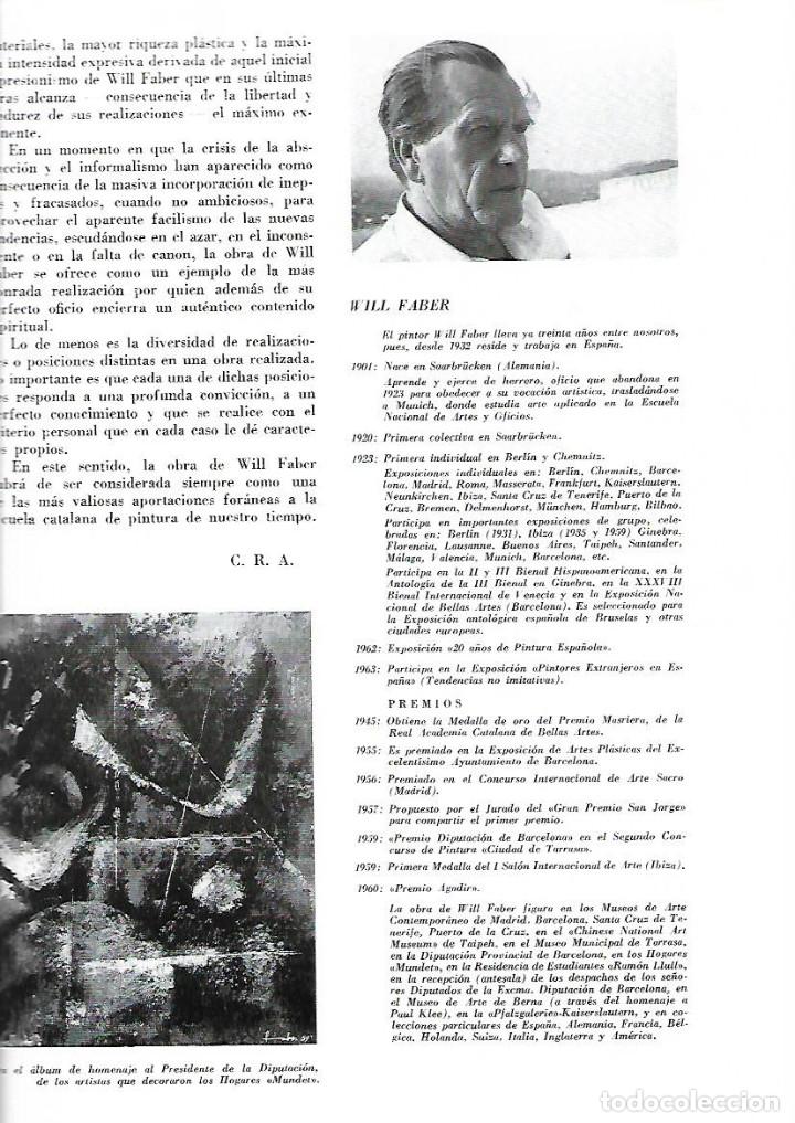 Colecionismo de Revistas e Jornais: A&Ntilde;O 1963 ARTE PINTURA WILL FABER ESCULTURA MARSAGINE EULALIA FABREGAS DE SENTMENAT JOSE PIJOAN