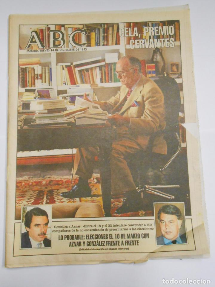 Coleccionismo de revistas y peri&oacute;dicos: PERIODICO ABC JUEVES 14 DE DICIEMBRE DE 1995. CAMILO JOSE CELA PREMIO CERVANTES. TDKR24