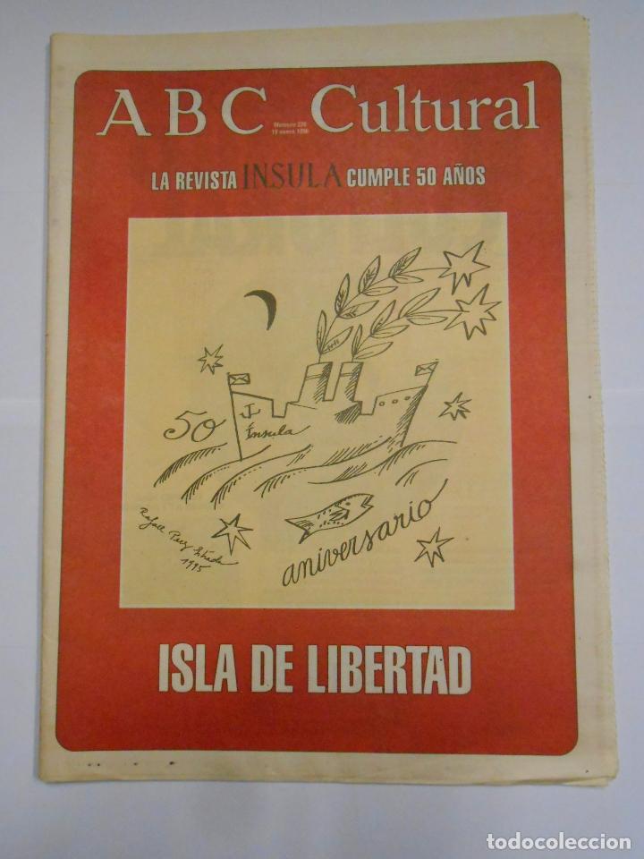 Coleccionismo de revistas y peri&oacute;dicos: ABC CULTURAL N&ordm; 220. 19 DE ENERO DE 1996. LA REVISTA INSULA CUMPLE 50 A&Ntilde;OS. TDKR24