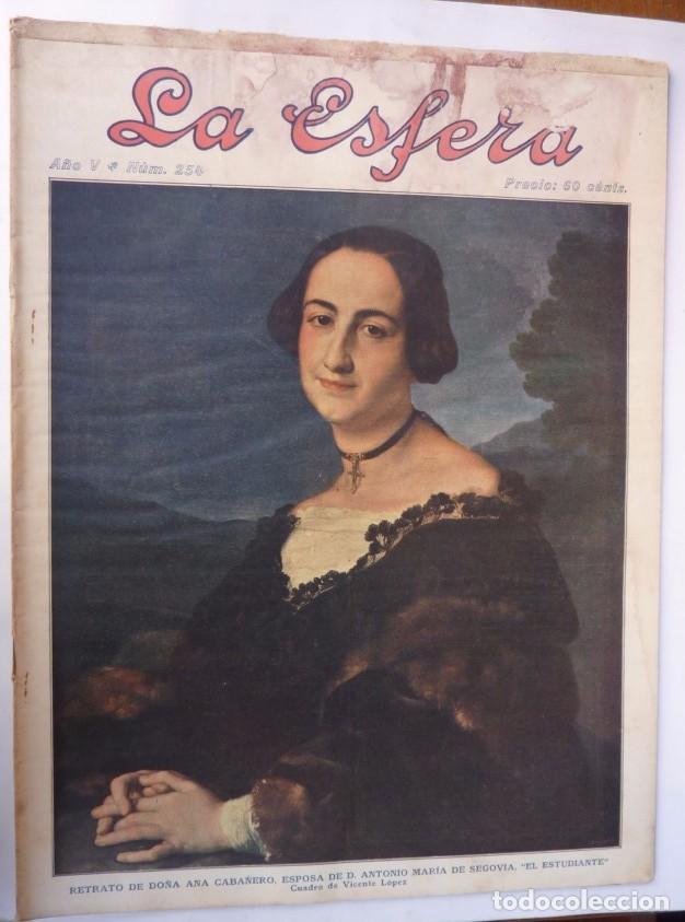 Coleccionismo de revistas y peri&oacute;dicos: LA ESFERA. A&Ntilde;O V. N&ordm; 254. 9 NOVIEMBRE 1918. PORTADAS RETRATO ESPOSA DE ANTONIO MARIA DE SEGOVIA