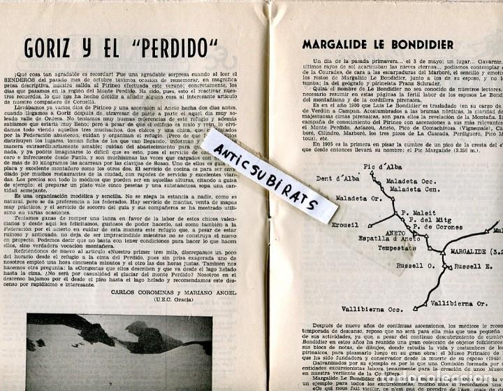 Coleccionismo de revistas y peri&oacute;dicos: REVISTA A&Ntilde;O 1960 GORIZ Y EL MONTE PERDIDO ESQUI EN NURIA NOU FONTS TORRENEULES FINESTRELLES