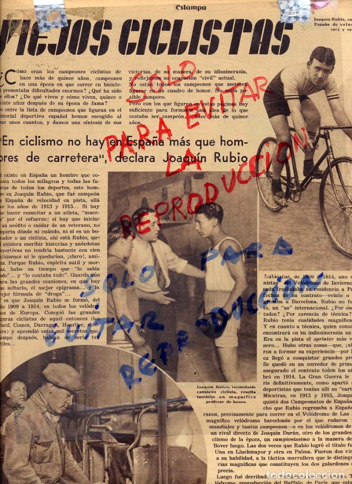 Coleccionismo de revistas y peri&oacute;dicos: CICLISMO 1935 JOAQUIN RUBIO -CARRETERA 2 HOJAS RVEISTA