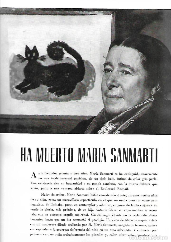 Colecionismo de Revistas e Jornais: A&Ntilde;O 1959 ARTE LEGADO ESPONA MUERTE MARIA SANMARTI CLAVE CASA PAPIOL VILANOVA ESCUELA TEJIDOS CANET