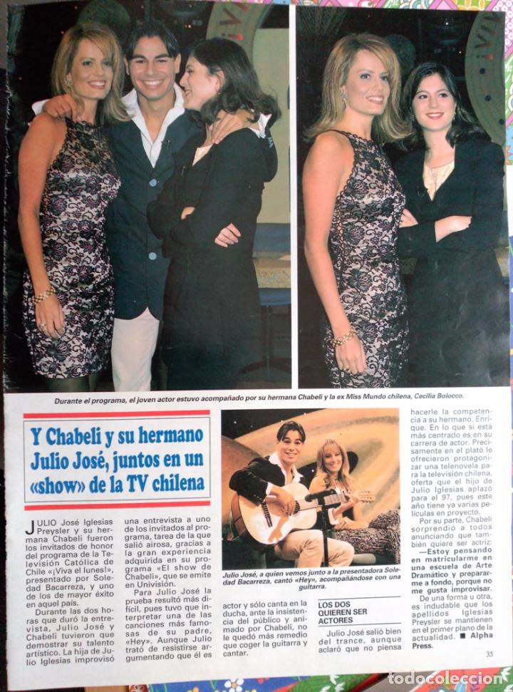Coleccionismo de Revistas y Peri&oacute;dicos: RECORTE MISS MUNDO CHILE CECILIA BOLOCCO SOLEDAD BACARREZA JULIO JOSE IGLESIAS CHABELI