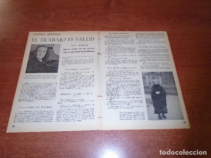 Coleccionismo de revistas y peri&oacute;dicos: RECORTE PRENSA 1960: VALLADOLID, PENSIONISTA N&ordm; 1 DE LA RENFE, GUARDABARRERA DEL PORTILLO DE LA MERC