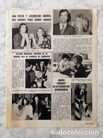 Coleccionismo de Revistas y Peri&oacute;dicos: RECORTE - ANA BEL&Eacute;N Y JACQUELINE ANDERE, SILVANA MANGANO, MAR&Iacute;A PERSCHY - 1973