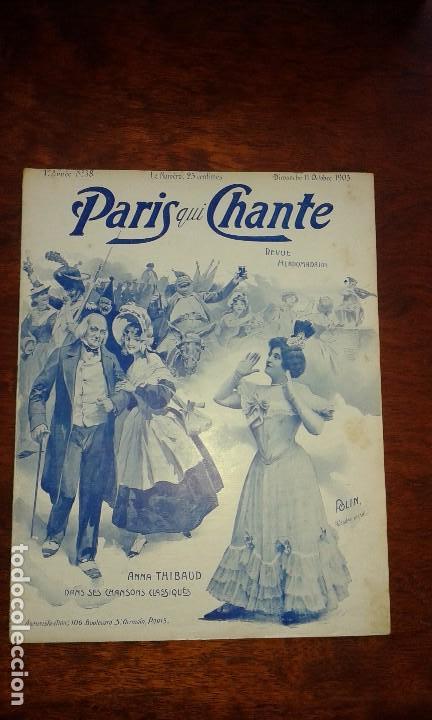 Coleccionismo de revistas y peri&oacute;dicos: PARIS CHI CHANTE NUMERO 38 A&Ntilde;O 1903 MUSICA PARTITURA