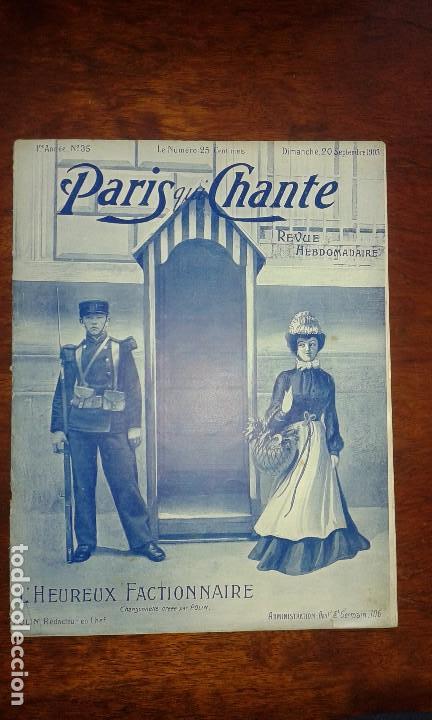 Coleccionismo de revistas y peri&oacute;dicos: PARIS CHI CHANTE NUMERO 35 A&Ntilde;O 1903 MUSICA PARTITURA